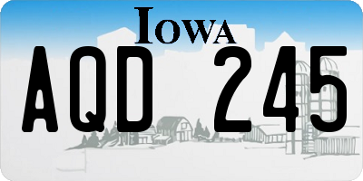 IA license plate AQD245
