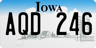 IA license plate AQD246