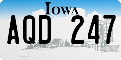 IA license plate AQD247