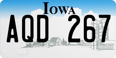 IA license plate AQD267