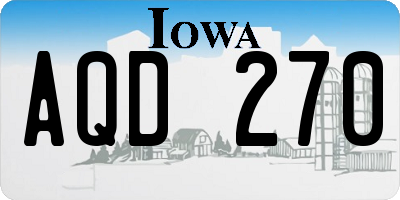 IA license plate AQD270
