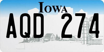 IA license plate AQD274