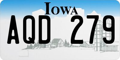 IA license plate AQD279