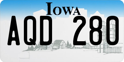 IA license plate AQD280
