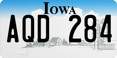 IA license plate AQD284