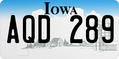 IA license plate AQD289