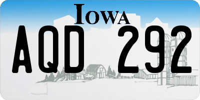 IA license plate AQD292