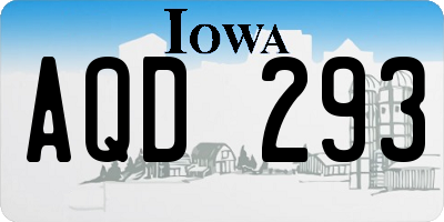 IA license plate AQD293
