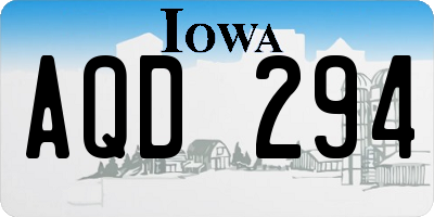 IA license plate AQD294
