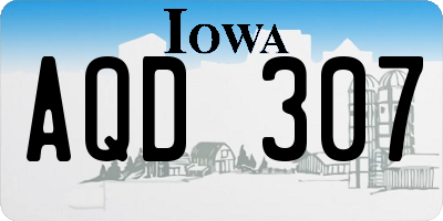 IA license plate AQD307