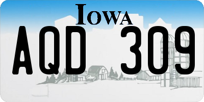 IA license plate AQD309