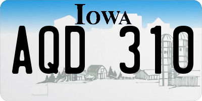 IA license plate AQD310