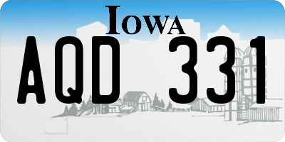 IA license plate AQD331