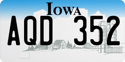 IA license plate AQD352