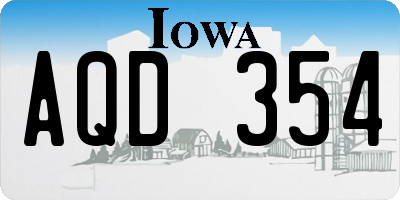 IA license plate AQD354