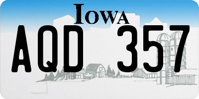 IA license plate AQD357