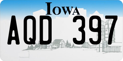 IA license plate AQD397