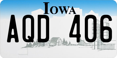 IA license plate AQD406