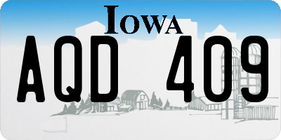 IA license plate AQD409