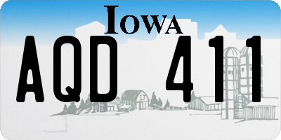 IA license plate AQD411