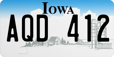 IA license plate AQD412