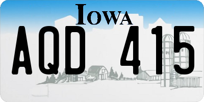 IA license plate AQD415