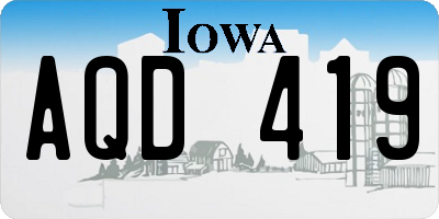 IA license plate AQD419