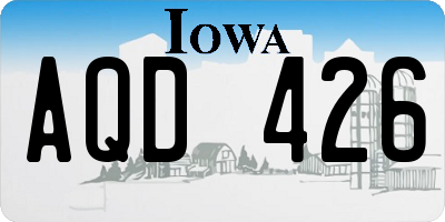 IA license plate AQD426