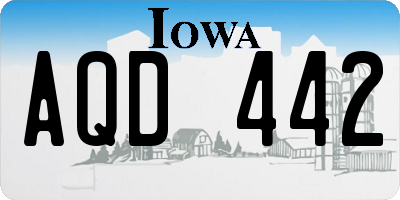 IA license plate AQD442