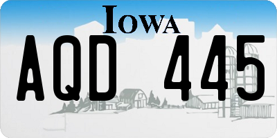 IA license plate AQD445