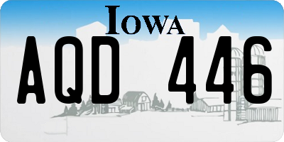 IA license plate AQD446