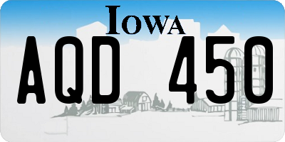 IA license plate AQD450