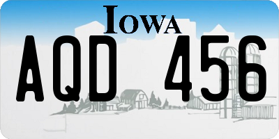 IA license plate AQD456