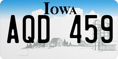 IA license plate AQD459