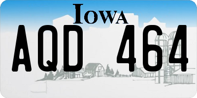 IA license plate AQD464