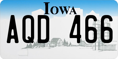 IA license plate AQD466