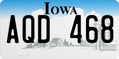 IA license plate AQD468