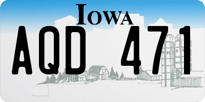 IA license plate AQD471