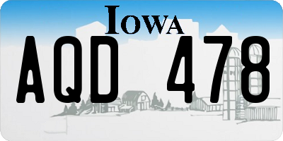 IA license plate AQD478