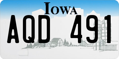 IA license plate AQD491