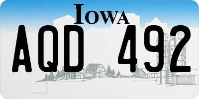 IA license plate AQD492
