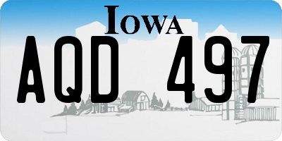 IA license plate AQD497
