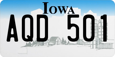 IA license plate AQD501
