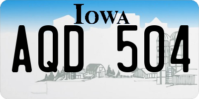 IA license plate AQD504
