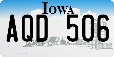 IA license plate AQD506