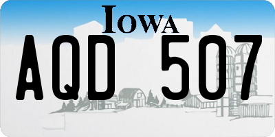 IA license plate AQD507