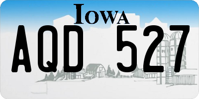 IA license plate AQD527