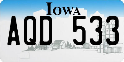 IA license plate AQD533