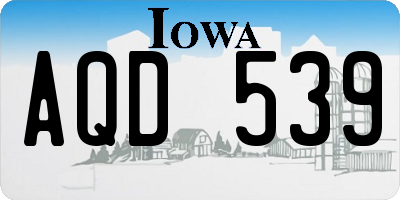 IA license plate AQD539