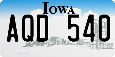 IA license plate AQD540